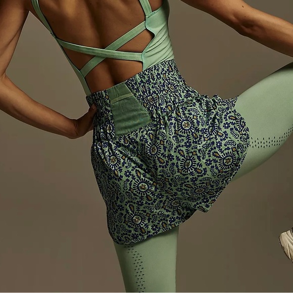 Free People Movement | NWT The Way Home Printed Shorts Turquoise Mint Combo XS - Picture 1 of 7